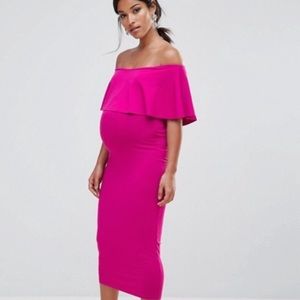 ASOS hot pink maternity dress